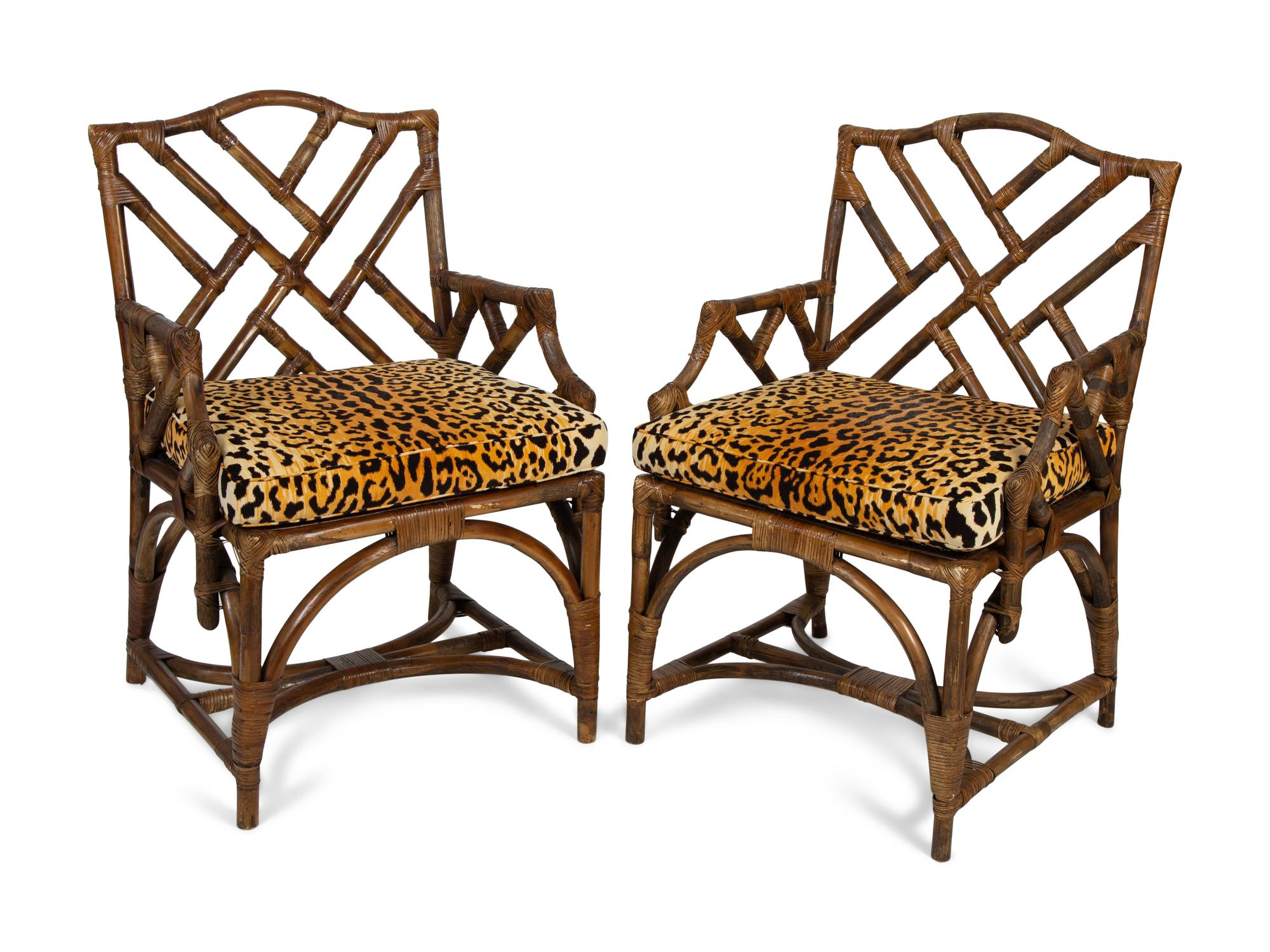 A Pair of Regency Style Bamboo Armchairs — EARLY 20TH CENTURY