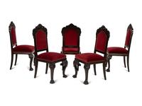 Ten Renaissance Revival Carved Oak Dining Chairs