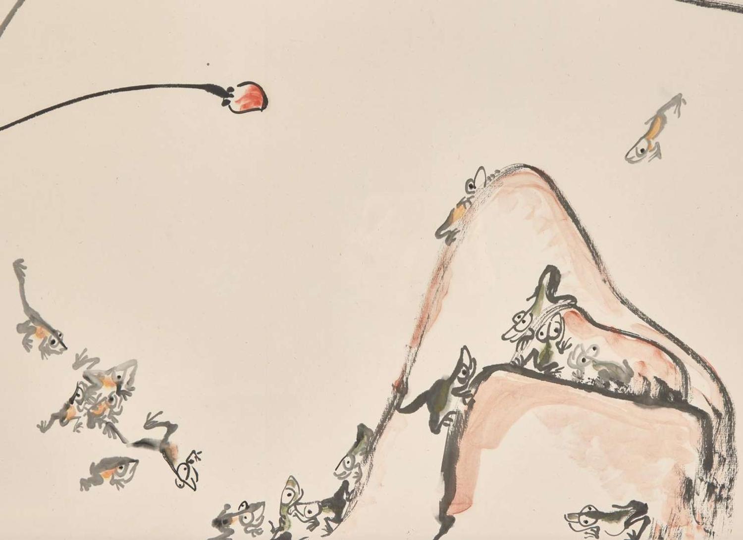 Ding Yanyong (Chinese, 1902-1978), Lotus and Frogs, 1976 丁衍庸(中國 1902-1978) 蓮塘蛙聲 丙辰年 1976