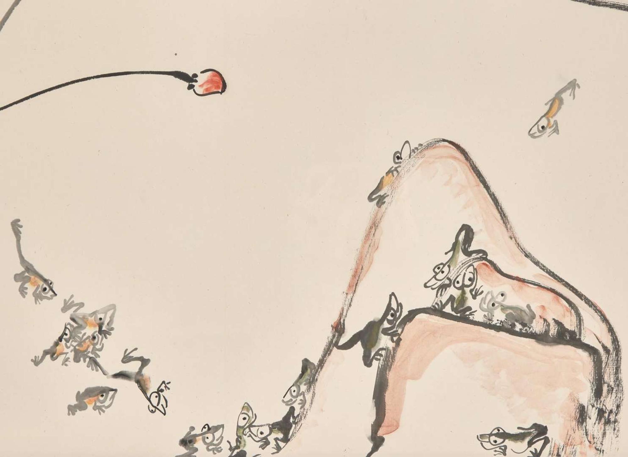 Ding Yanyong (Chinese, 1902-1978), Lotus and Frogs, 1976 丁衍庸(中國 1902-1978) 蓮塘蛙聲 丙辰年 1976