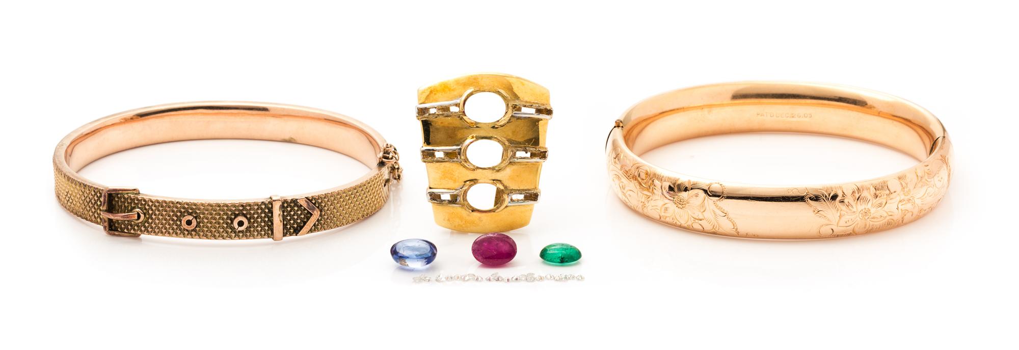 A Collection of Rose and Yellow Gold Jewelry, 29.30 dwts.