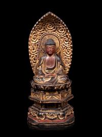 A Gilt Wood Figure of Buddha Shakyamuni