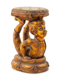 A Gilt Figural Stool