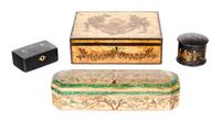 A Group of Four Table Boxes Length of longest 11 1/4 inches.