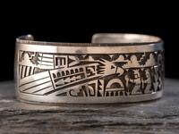 Sterling Silver Overlay Storyteller Cuff Bracelet