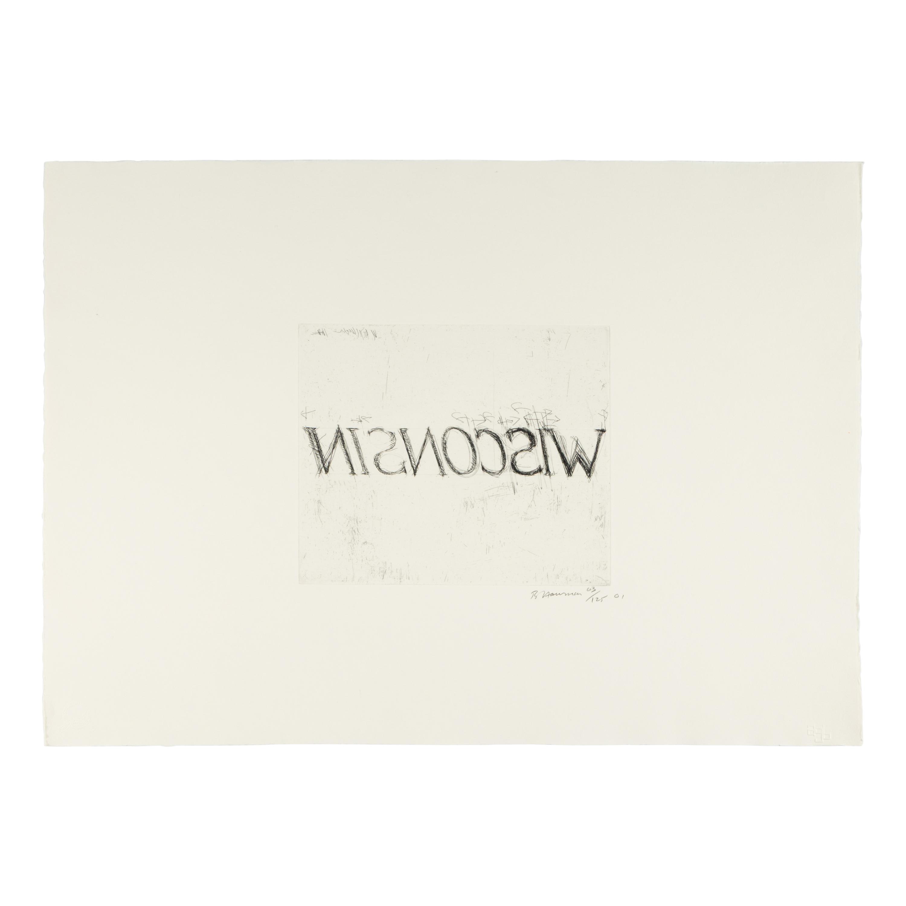 Bruce Nauman (American, b. 1941) — tcejorP lainnetneciuqseS nisnocsiW (triptych) (from the Wisconsin Sesquicentennial Portfolio ), 2001