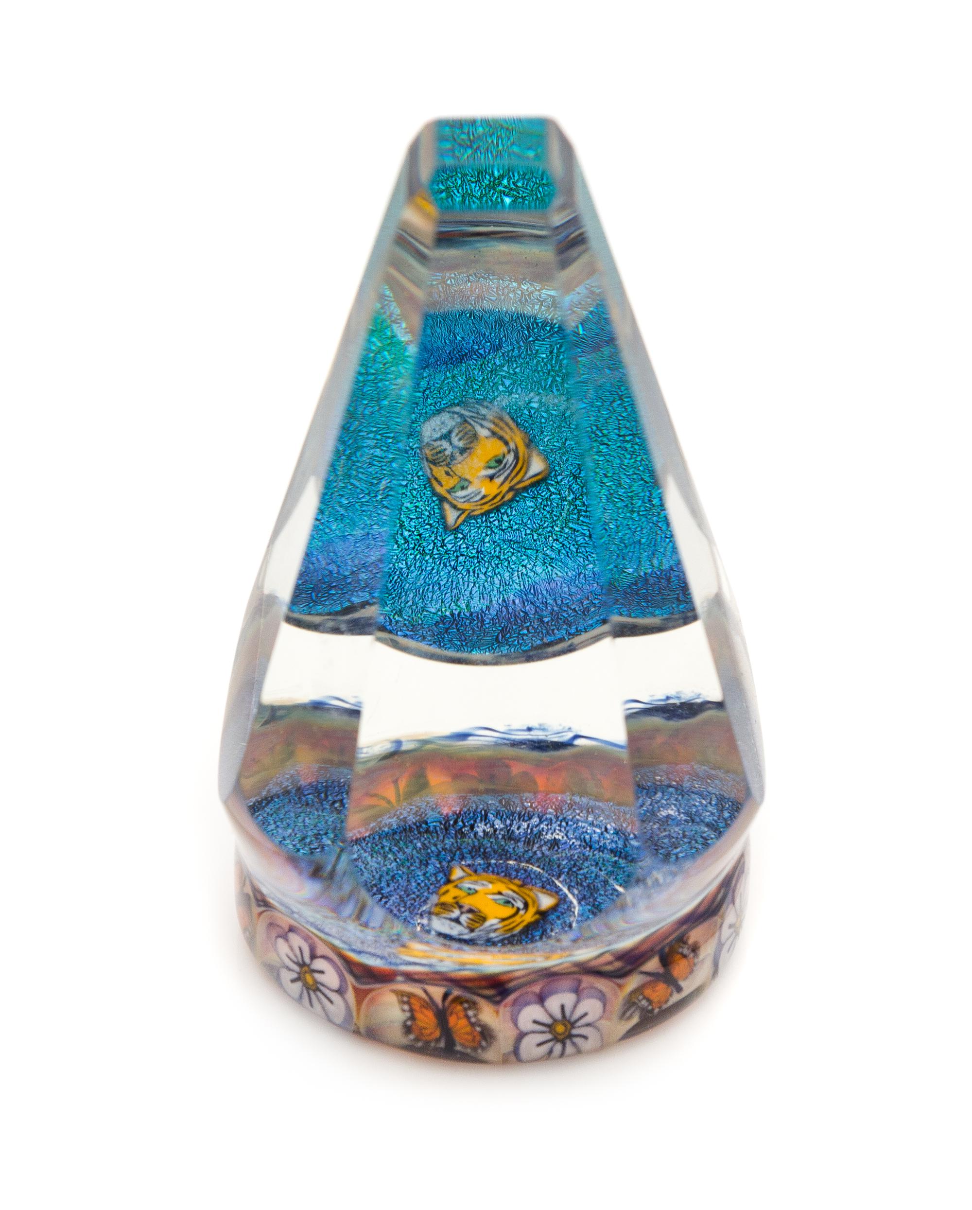 Jesse Taj Karolczuk and Jared DeLong, Lost Coast Glass Studio, a tiger spire paperweight