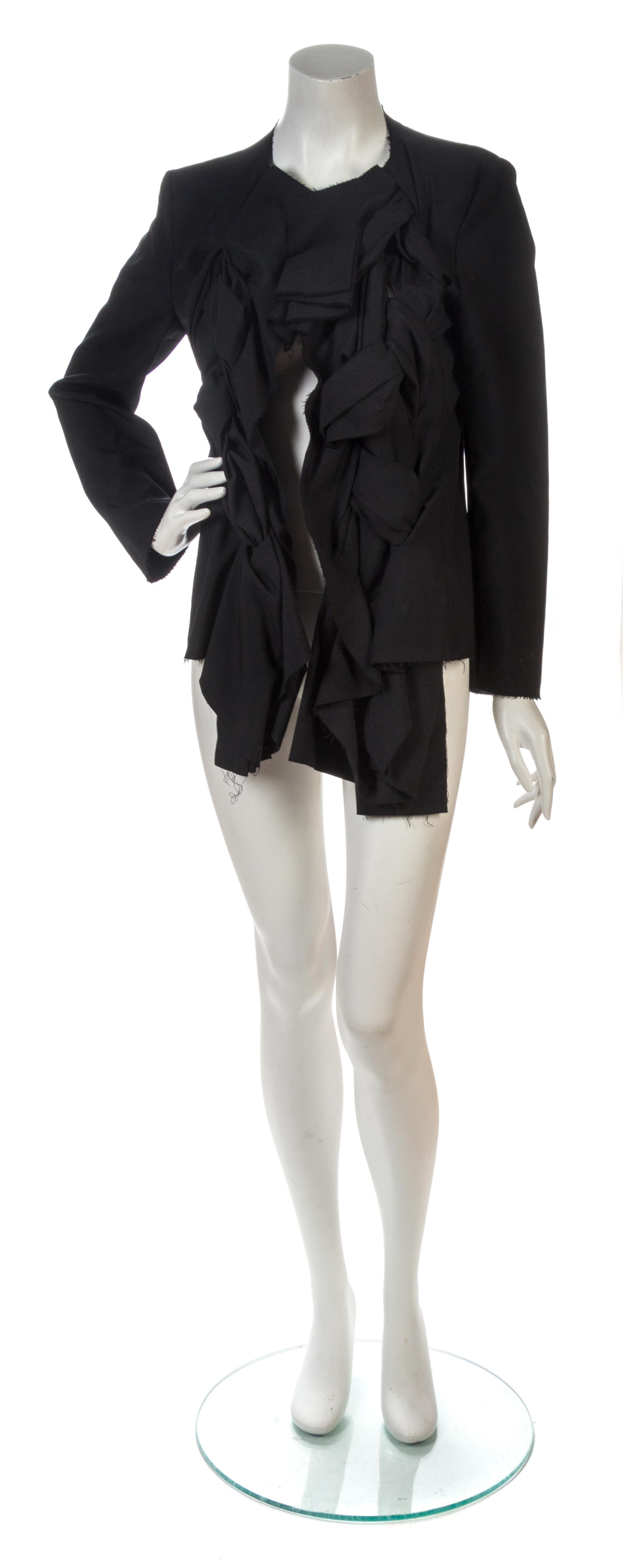 A Comme des Garcons Black Wool Knot Jacket, Size M.