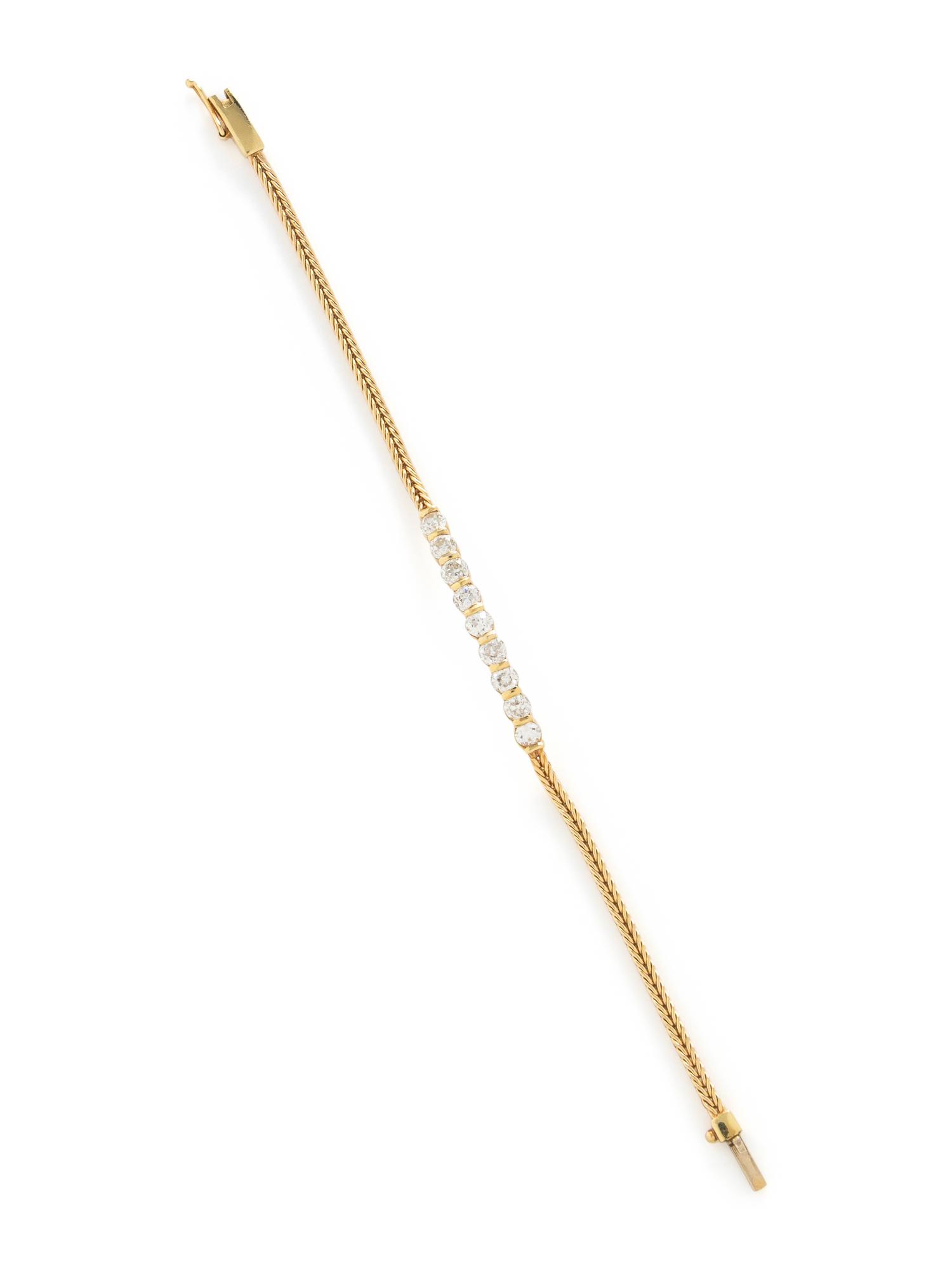 YELLOW GOLD AND DIAMOND BRACELET
