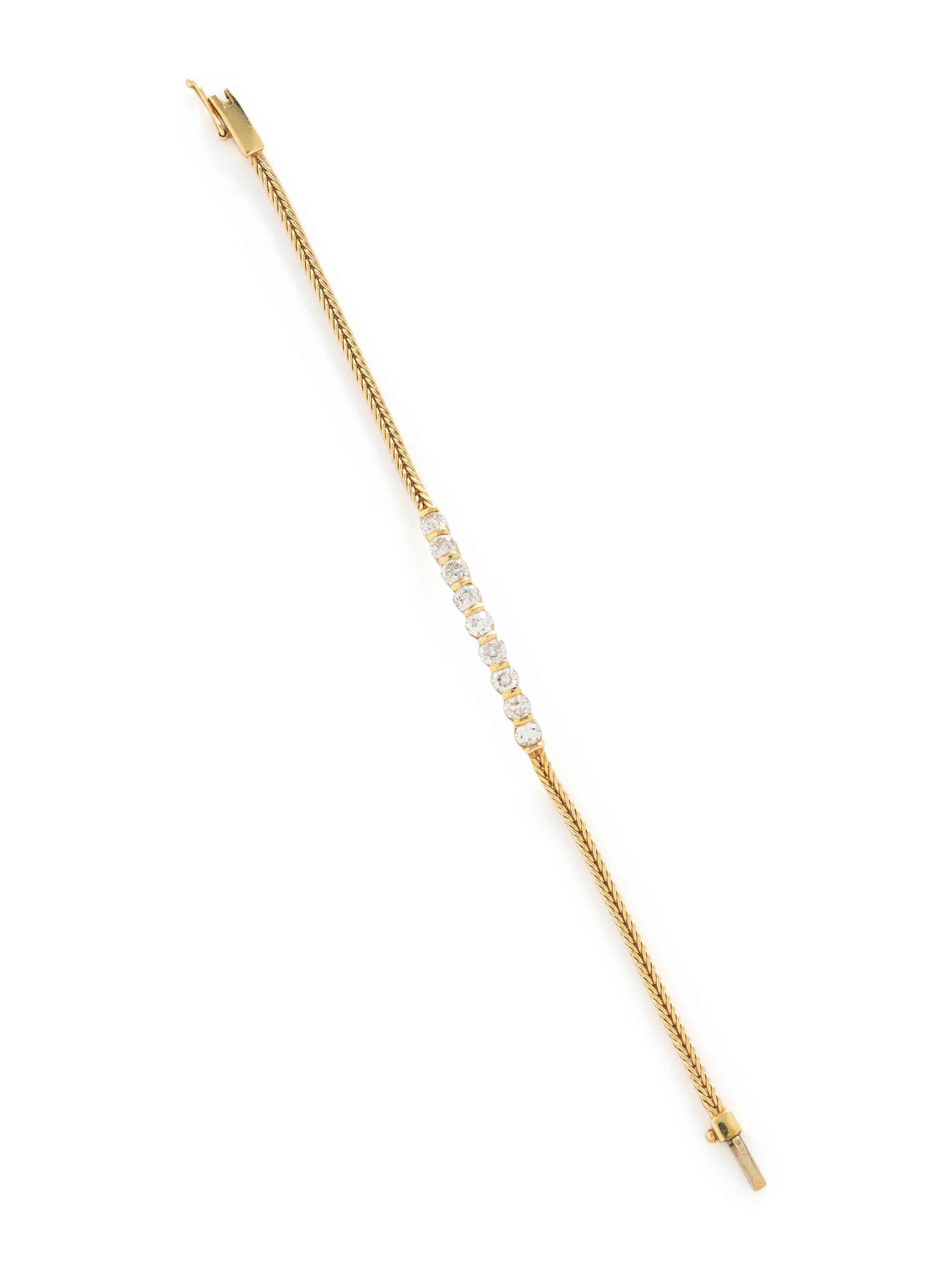 YELLOW GOLD AND DIAMOND BRACELET