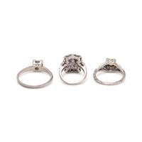 COLLECTION OF WHITE GOLD AND DIAMOND RINGS