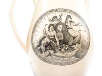 A Rare Liverpool Transfer-Printed Creamware 'John Adams' Pitcher