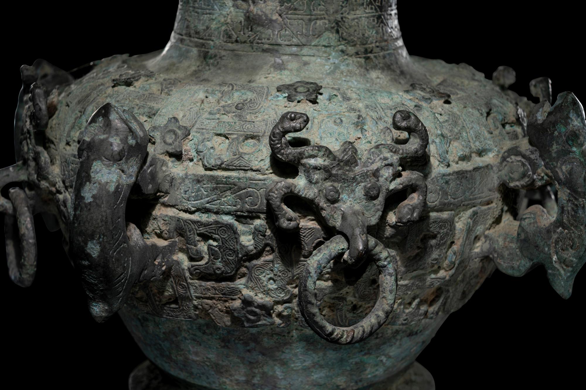 A Chinese Archaistic Style Bronze Hu Vessel
