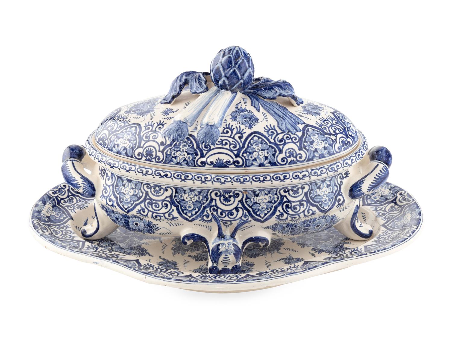 An Italian Faience Tureen and Undertray
