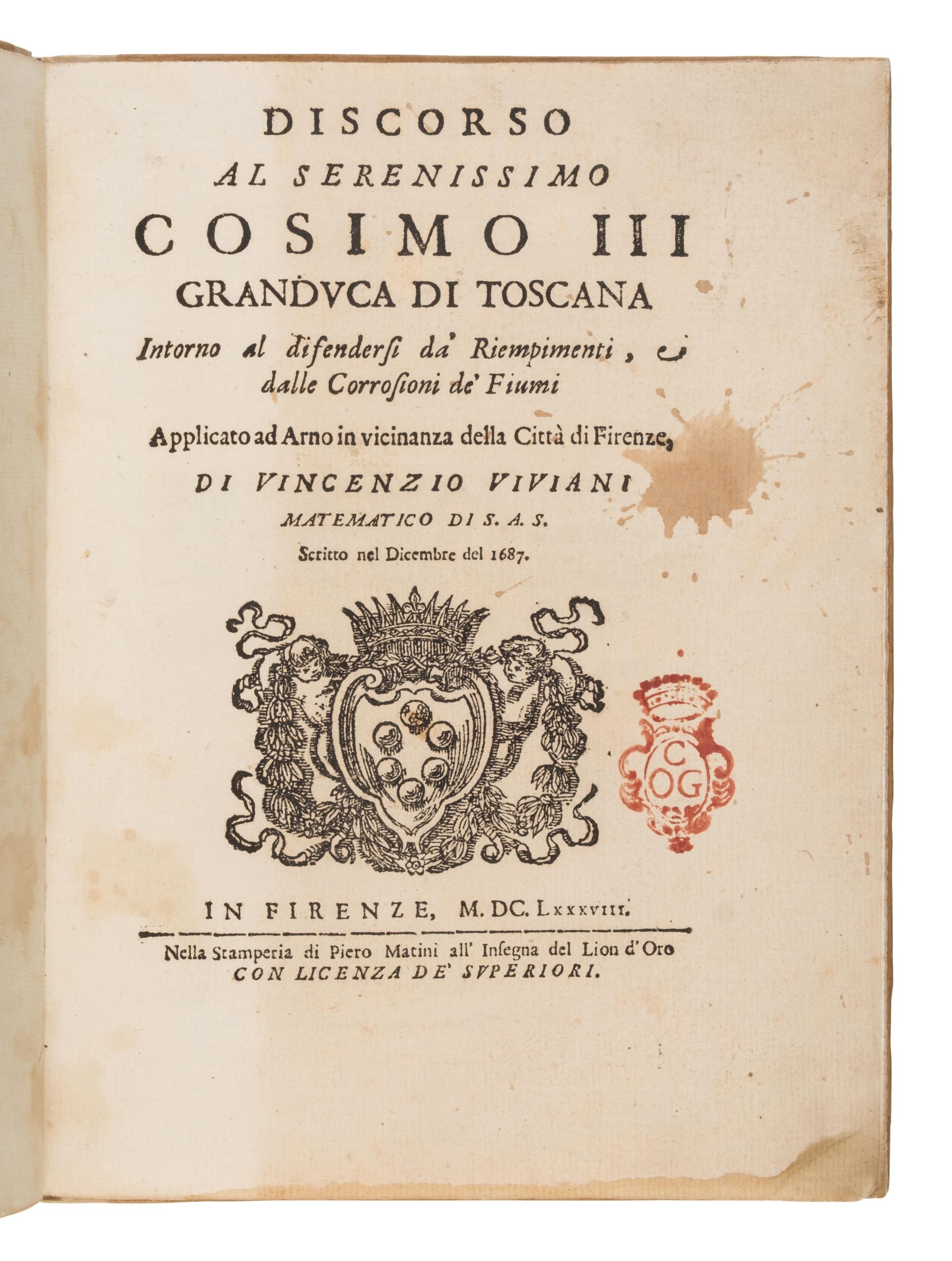 [Science, Medicine & Mathematics] Viviana, Vincenzo . Discorso al Serenissimo Cosimo III Granduca di Toscana...