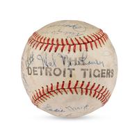 A 1944 Detroit Tigers Team Signed Autograph Baseball (PSA Auction Letter)