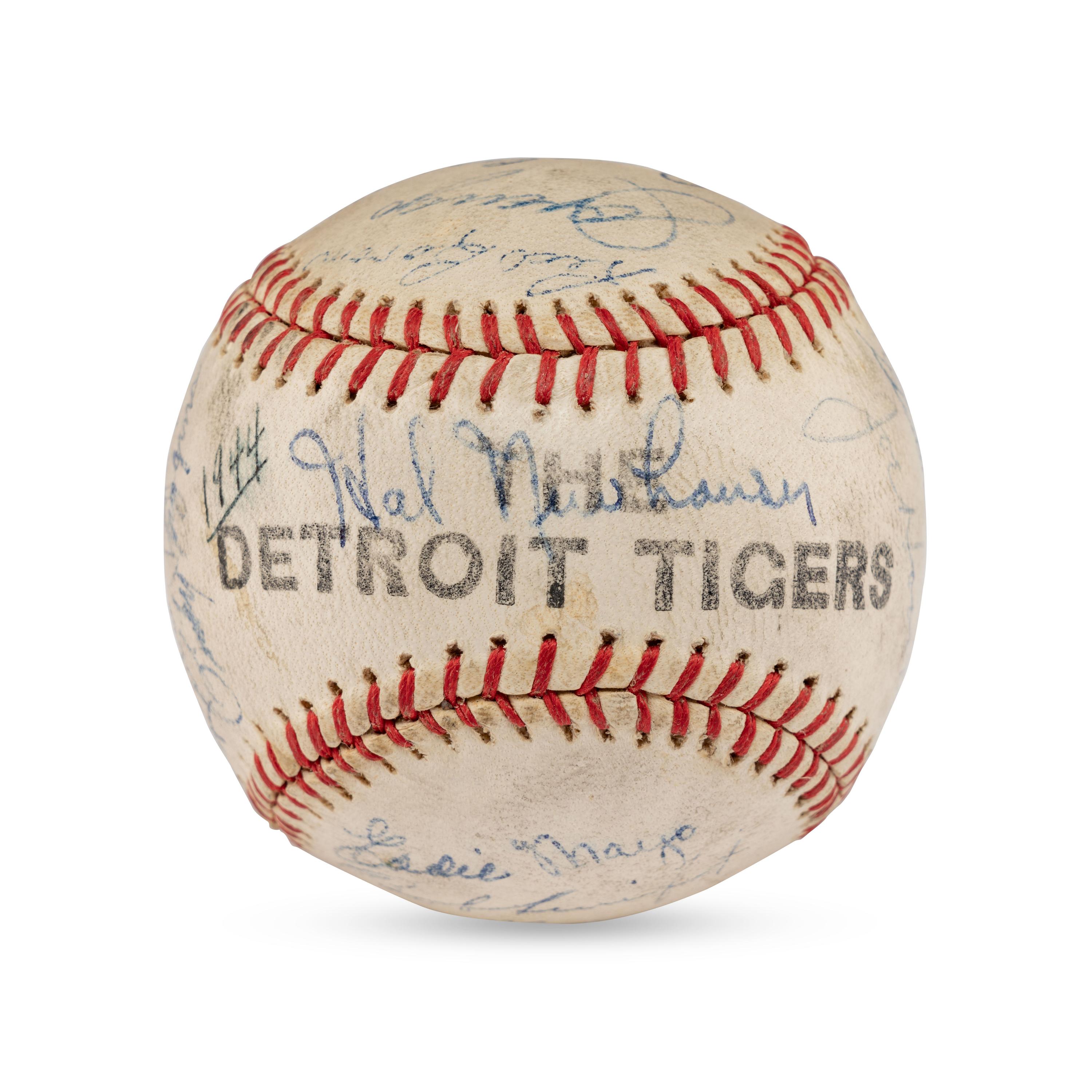 A 1944 Detroit Tigers Team Signed Autograph Baseball (PSA Auction Letter)