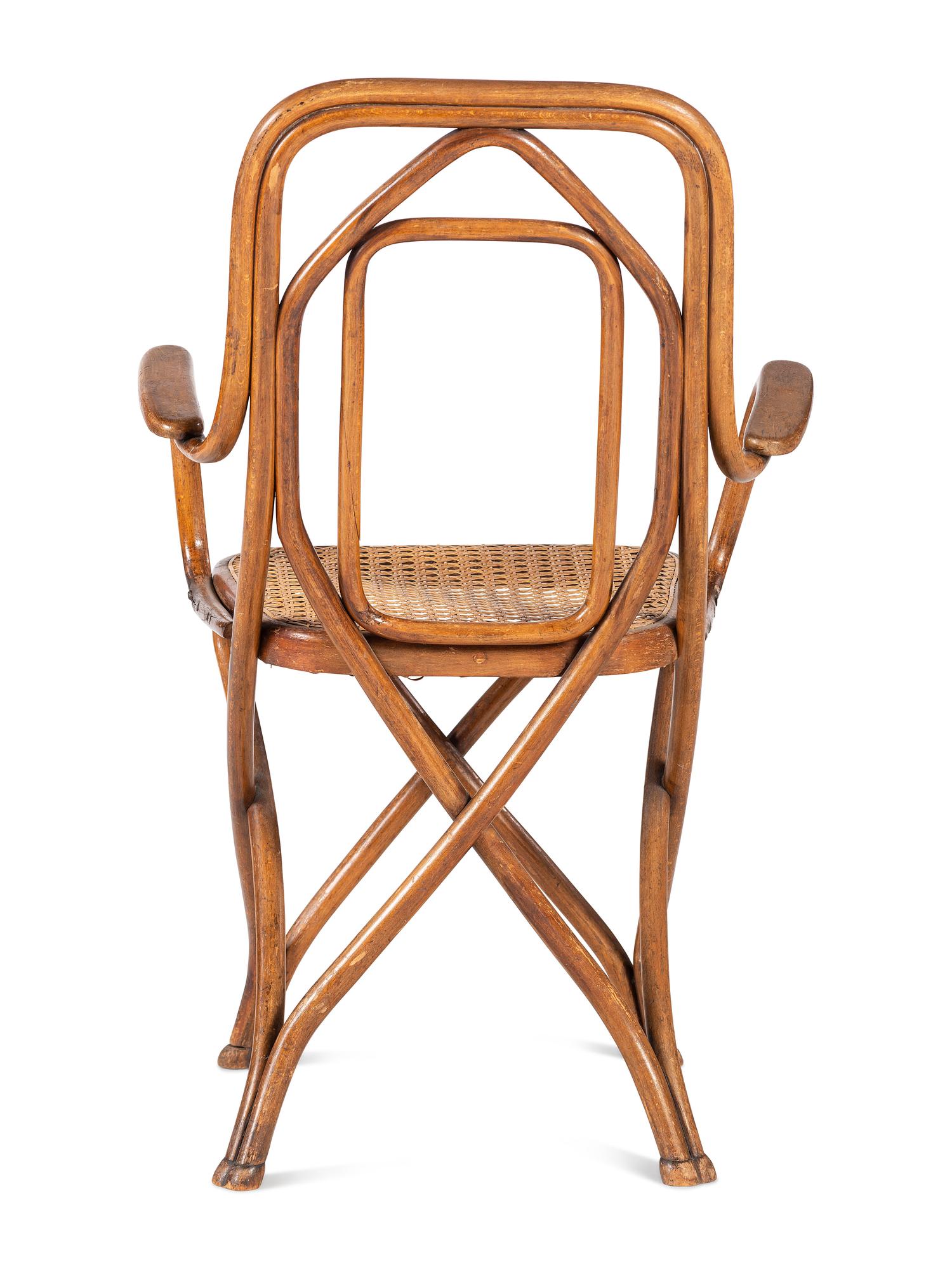 A Beech Bentwood Armchair, Likely Designed by August Thonet