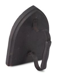 A Painted Wood and Metal Two Cent Pressing Iron-Form Sign