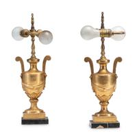 A Pair of Continental Giltwood Urns