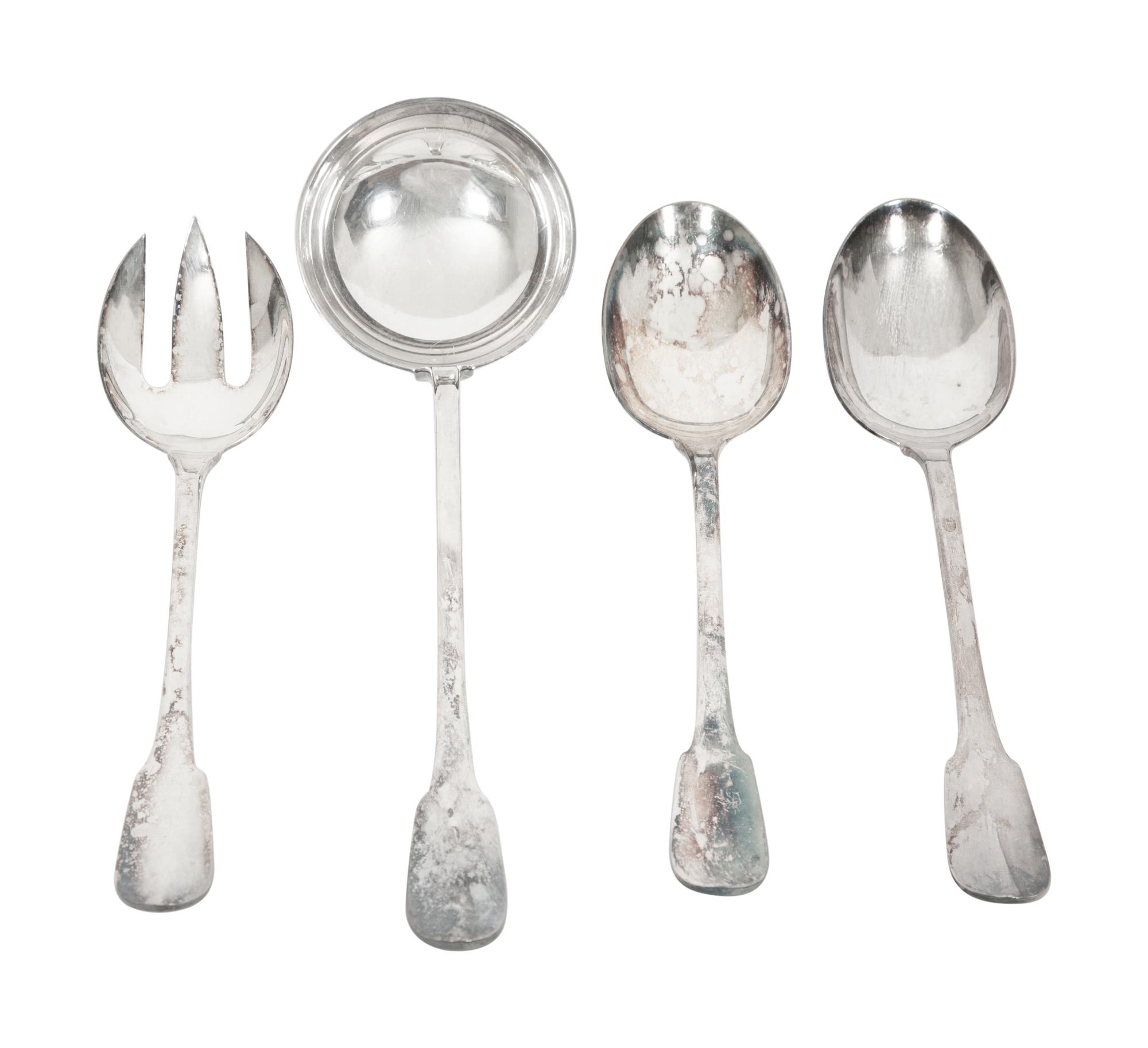 A Group of Christofle Cluny Silver-Plate Flatware Articles