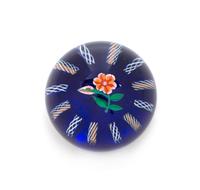 Paul Ysart, (Spanish, 1904-1991), a translucent blue-ground flower paperweight