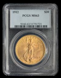 A United States 1912 St. Gaudens $20 Gold Coin