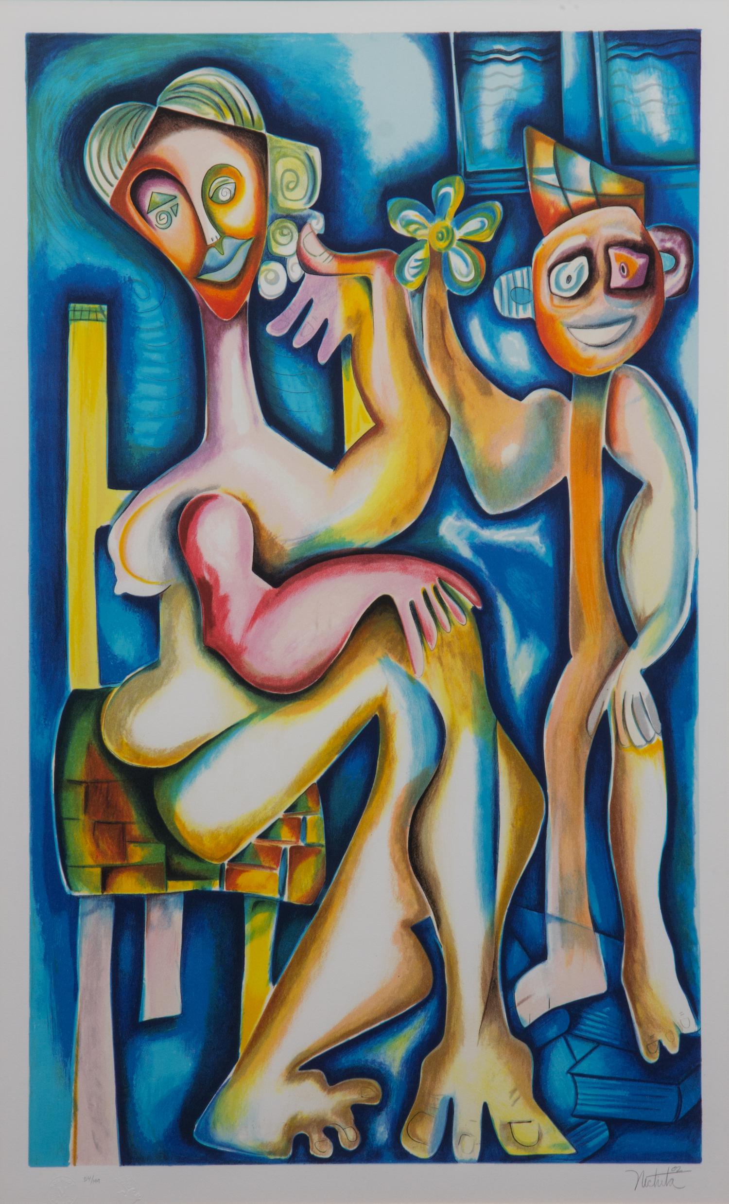 Alexandra Nechita, (American, b. 1985), The Ladder of Giving Suite (triptych)