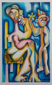 Alexandra Nechita, (American, b. 1985), The Ladder of Giving Suite (triptych)