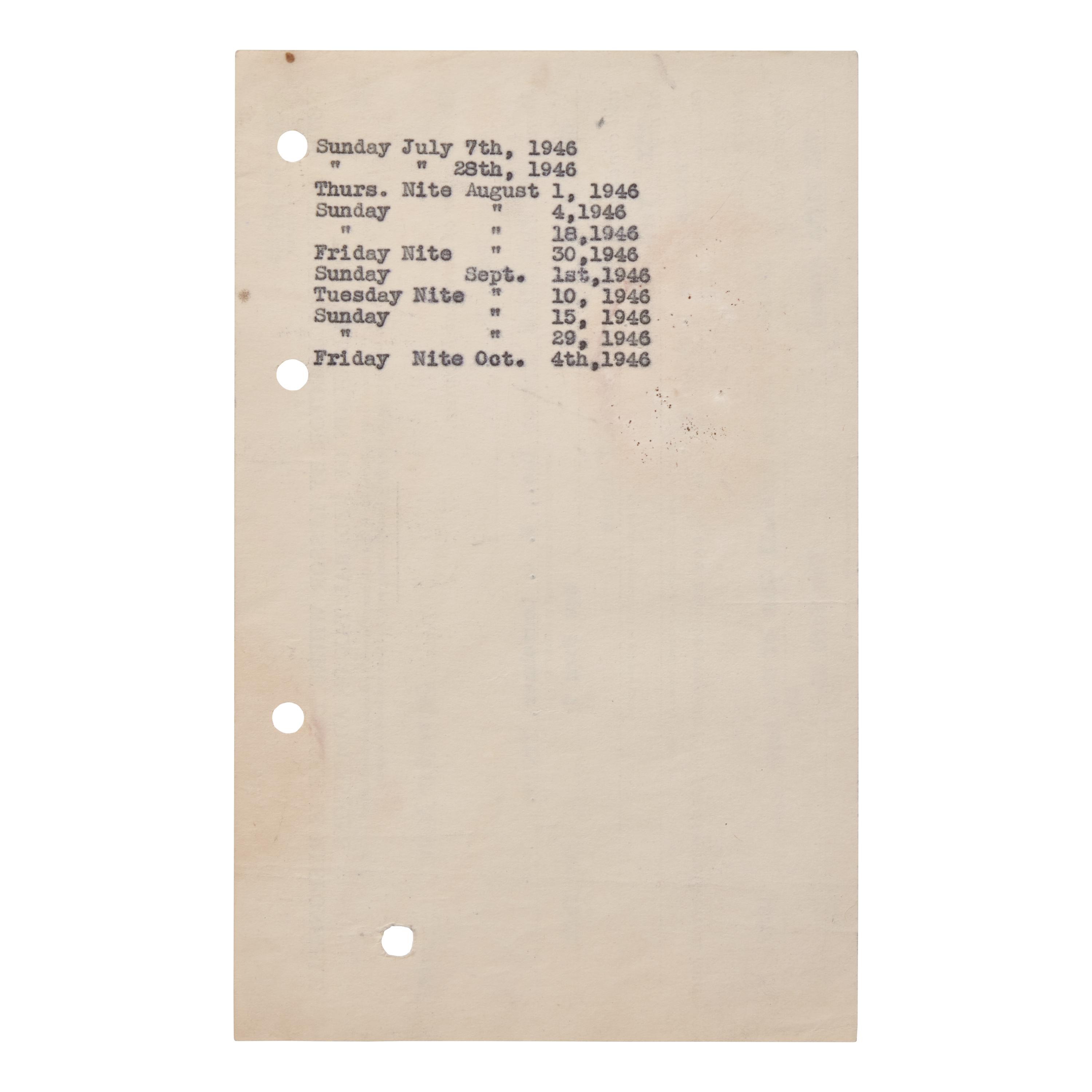 [Baseball] [Negro League] Partially-Printed Tax Document for the New York Black Yankees
