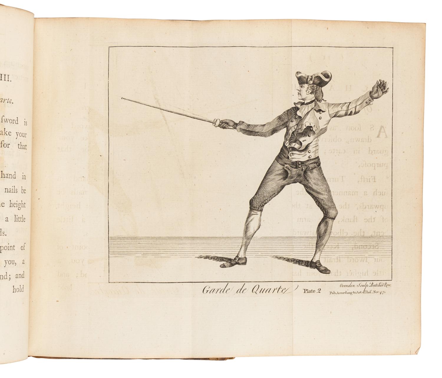 OLIVIER, J. (fl. ca 1770). Fencing Familiarized: or a New Treatise on the Art of Sword Play. | L'Art des Armes Simplifié . London and York: Jean Bell, C. Etherington, [1771]