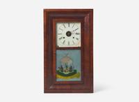A rare Classical mahogany "Temple of Liberty" mantel clock, bears printed paper label of Terhune & Edwards, New York, circa 1834