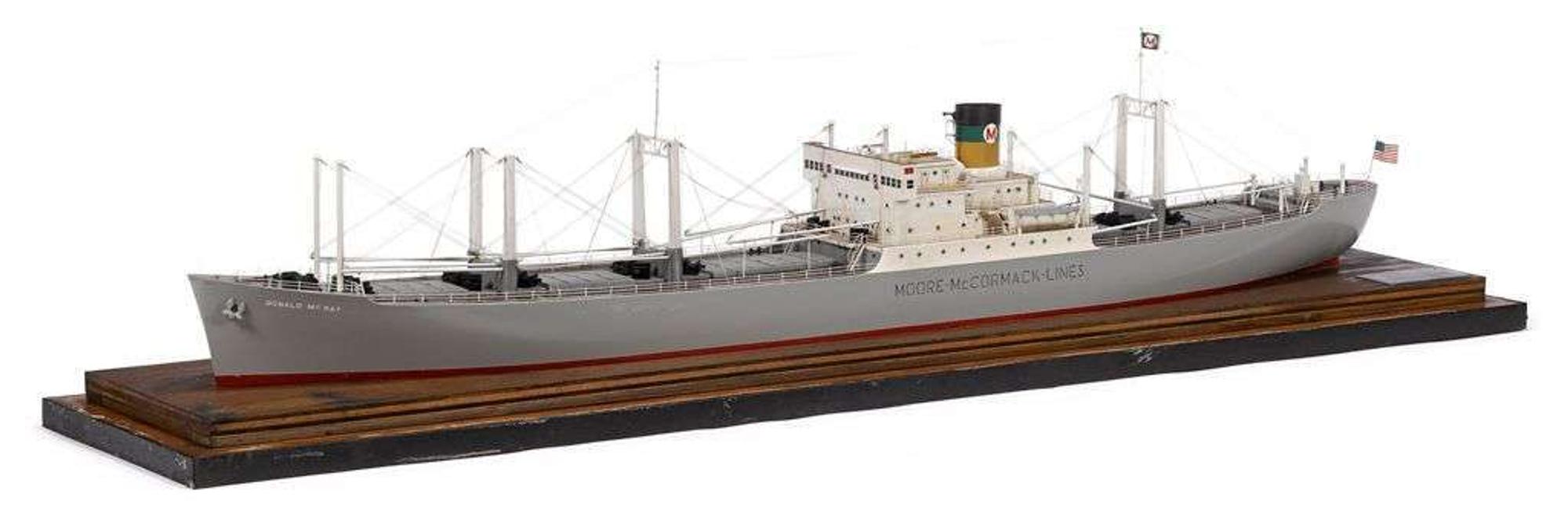 Painted wooden presentation model of the M.S. Donald McKay 20th century