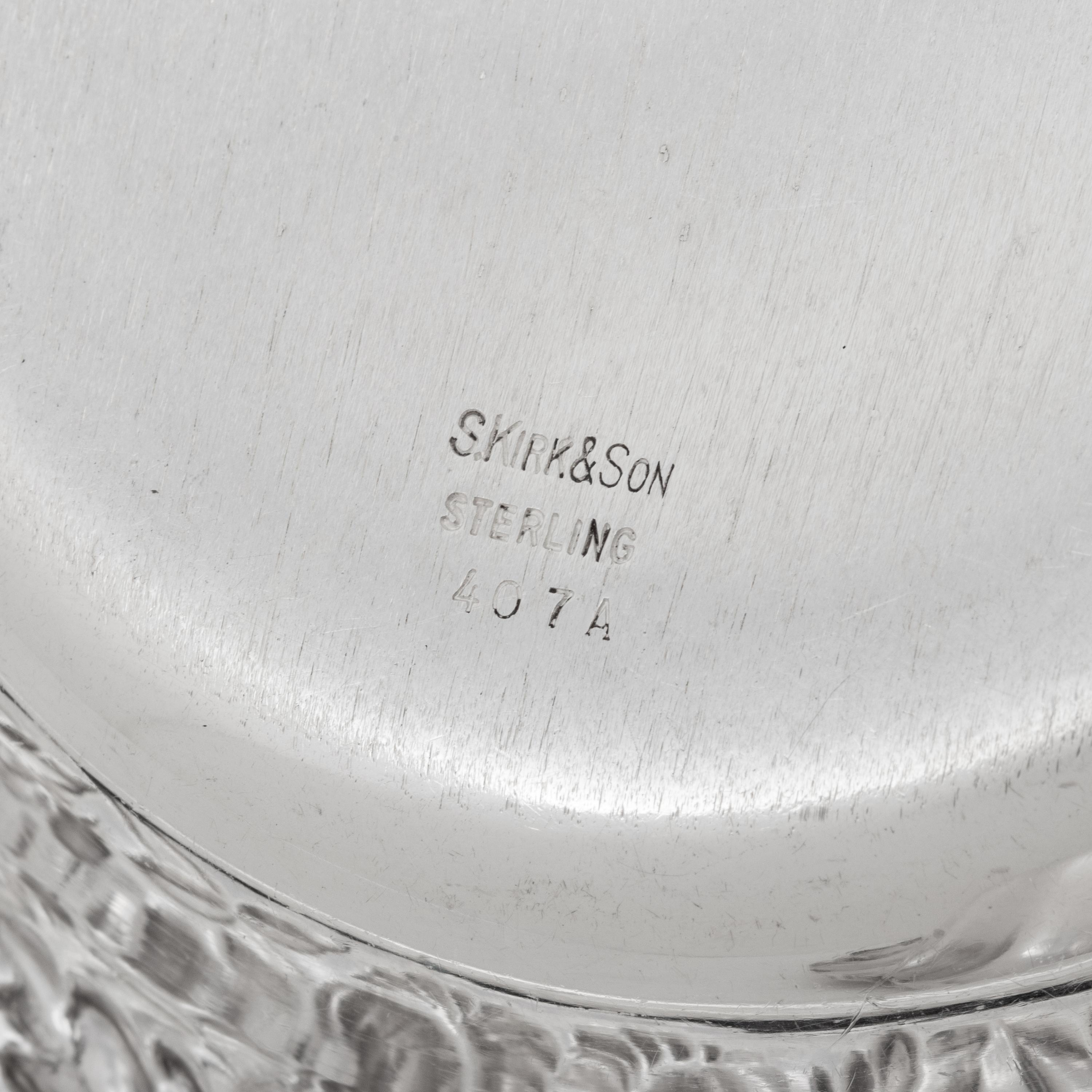 A Group of Four American Silver Repoussé-Decorated Trinket Dishes