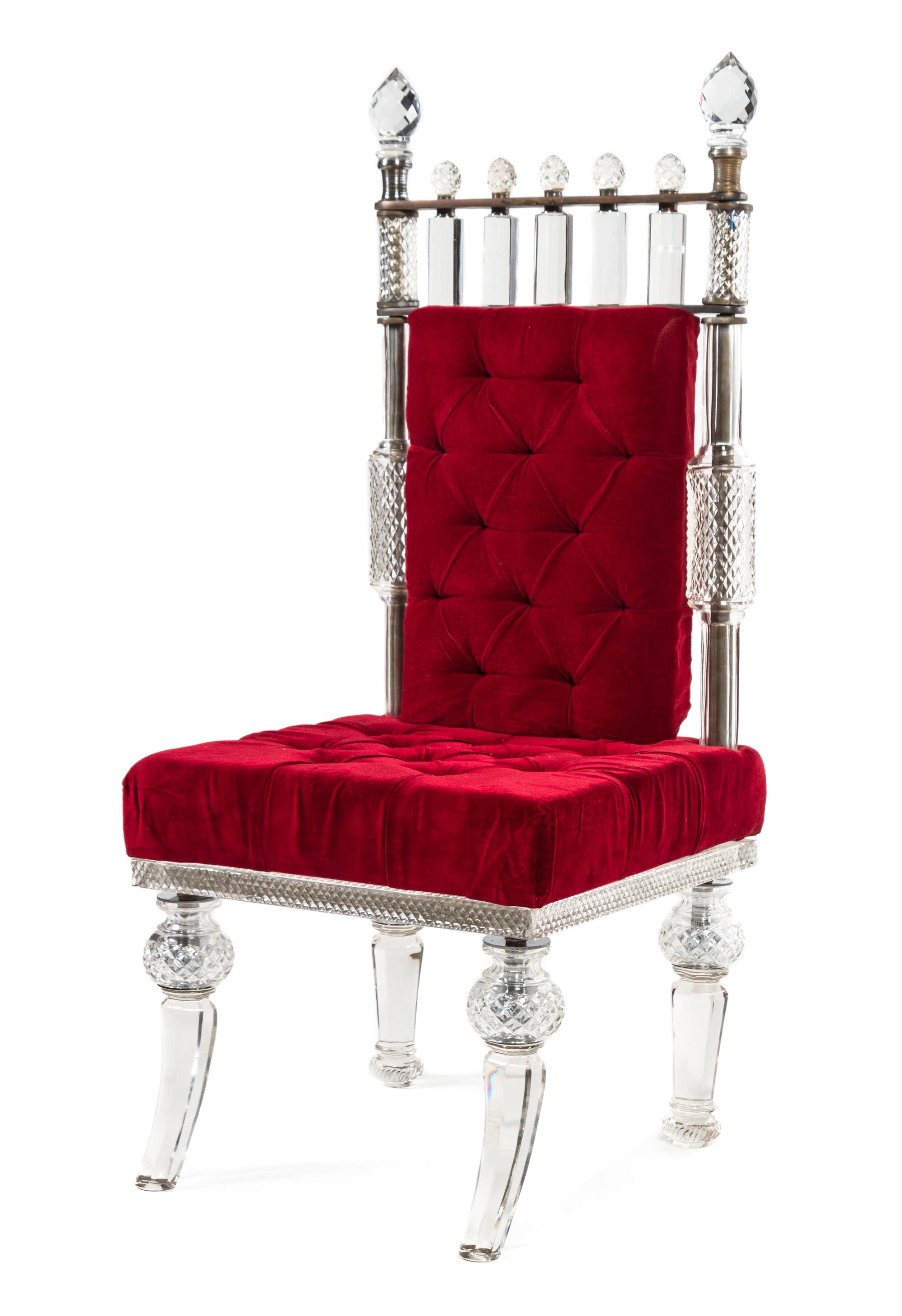 A Victorian Cut Glass Mounted Throne Chair Height 51 inches. — F. &. C. OSLER, BIRMINGHAM, LATE 19TH CENTURY