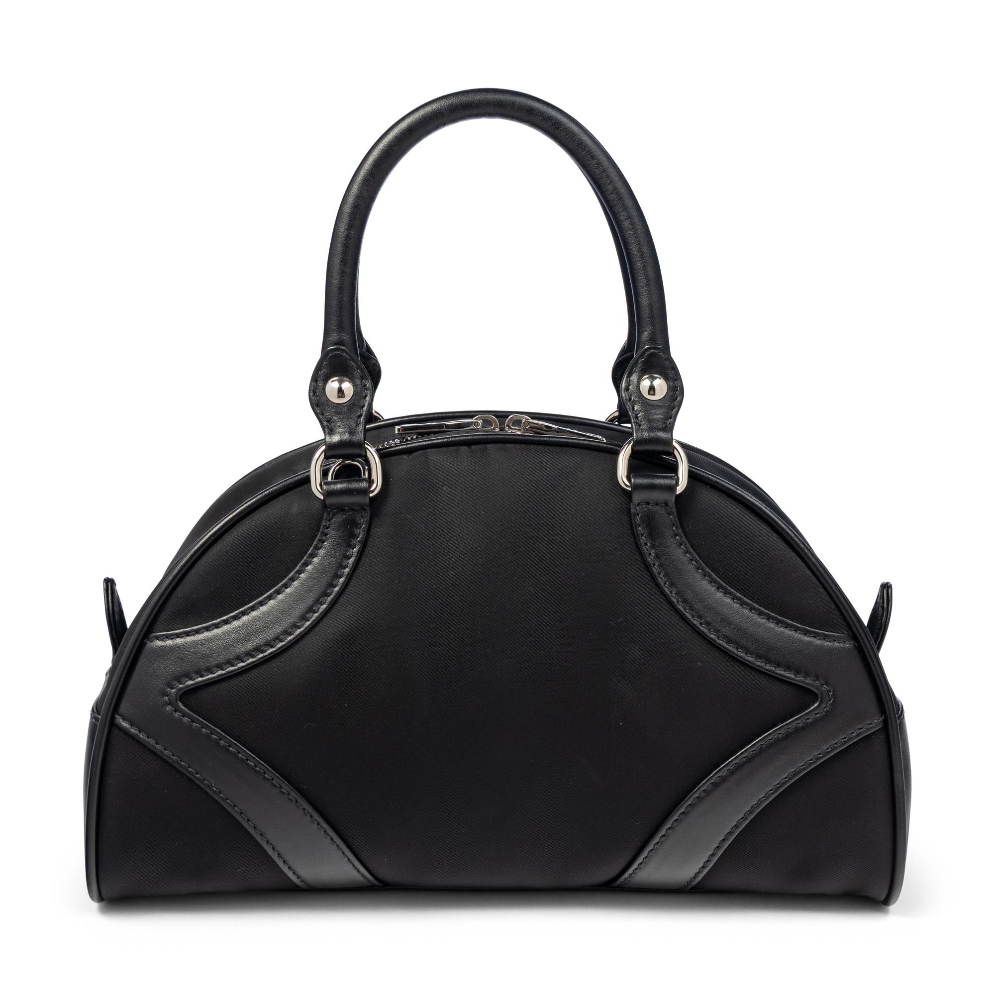 PRADA, SMALL NYLON BOWLING BAG