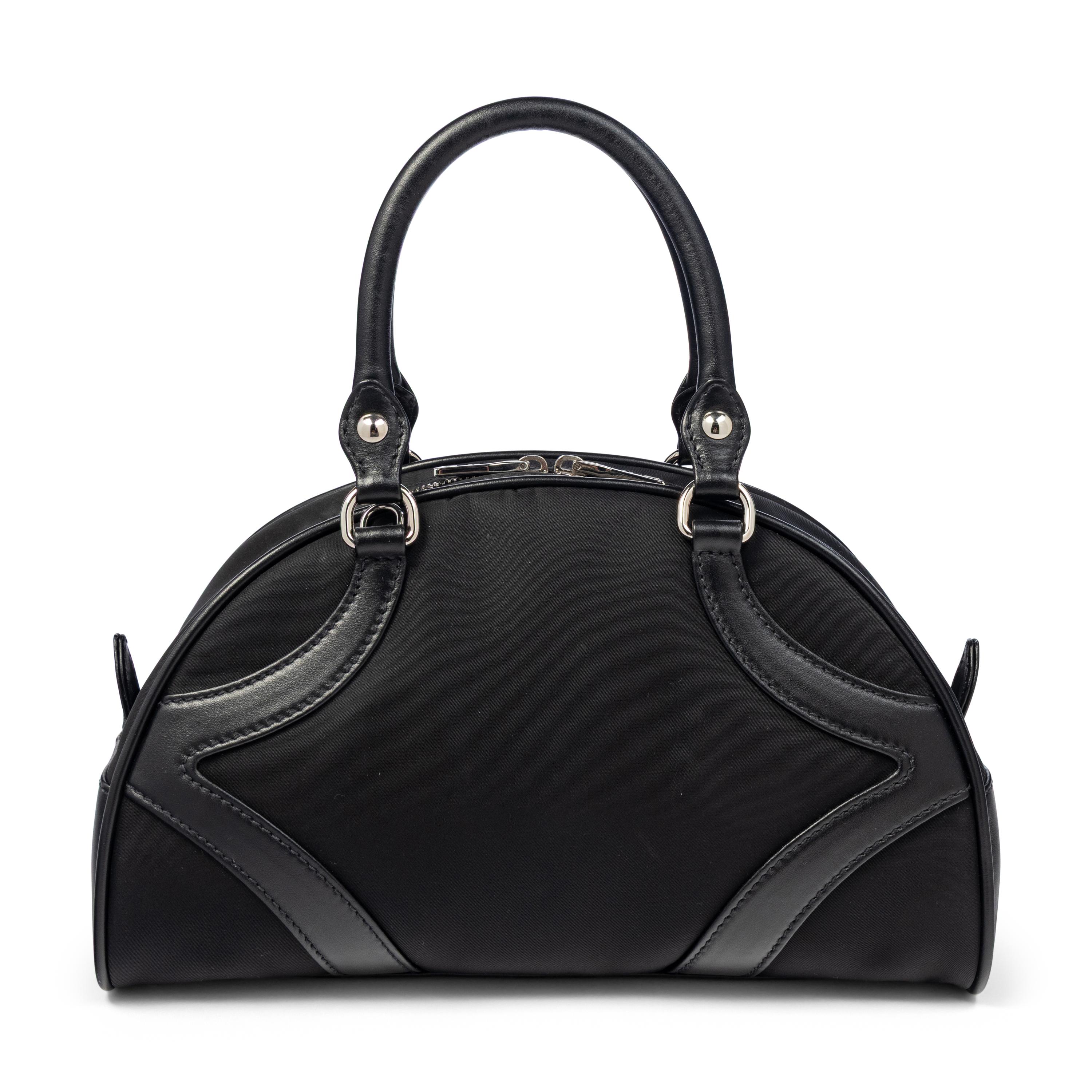 PRADA, SMALL NYLON BOWLING BAG