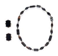 COLLECTION OF BANDED AGATE JEWELRY
