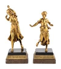 A Pair of Continental Gilt Bronze Figures
