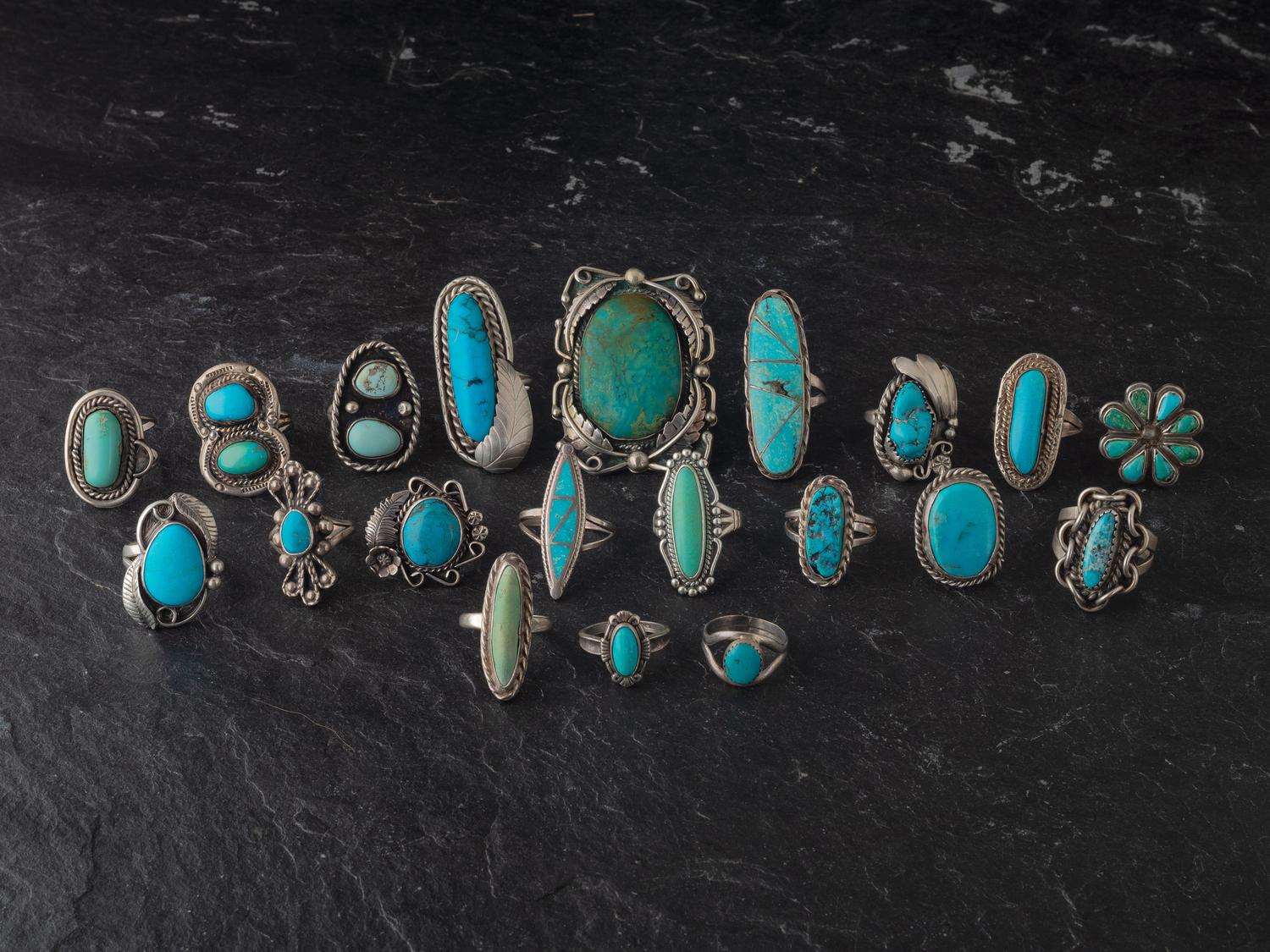 Navajo and Southwestern-style Silver and Turquoise Rings