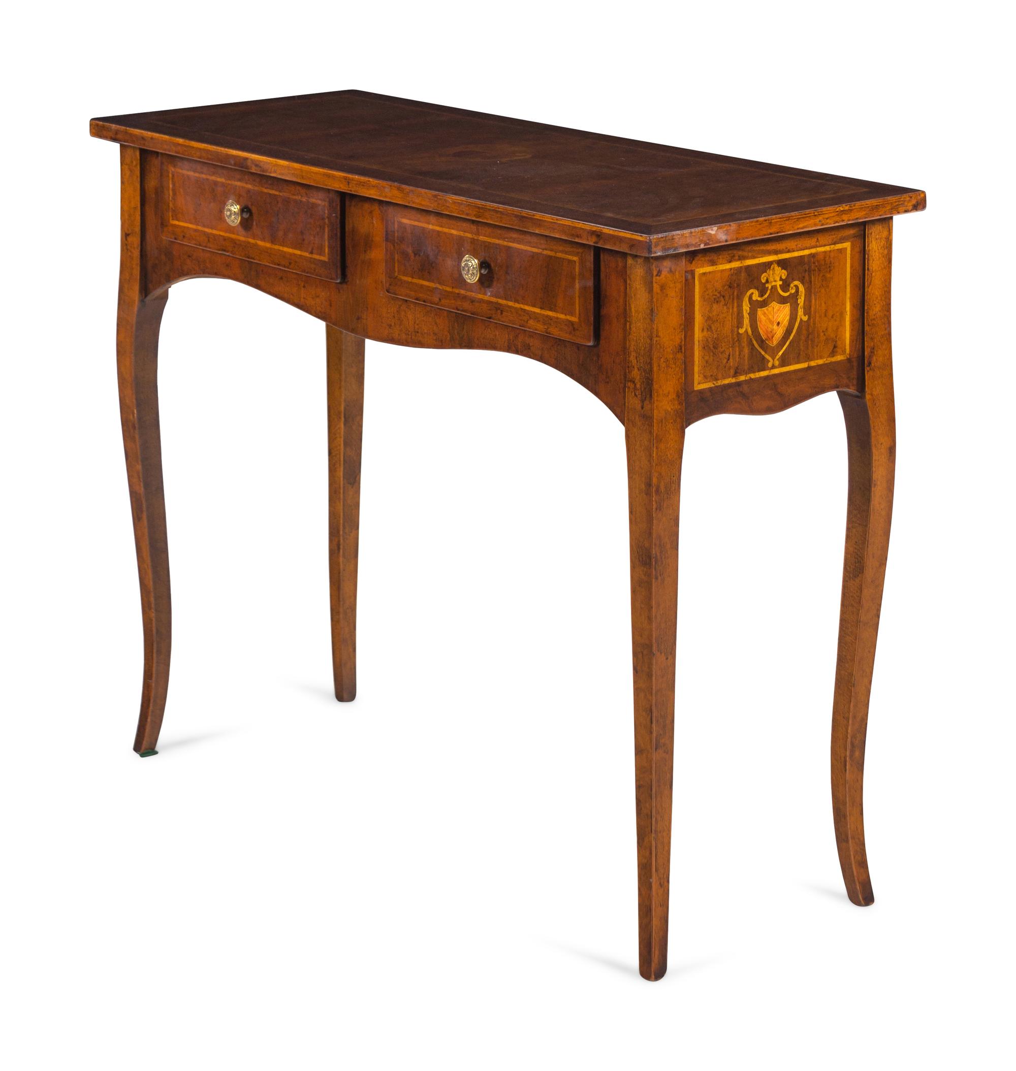 An Italian Walnut and Marquetry Dressing Table