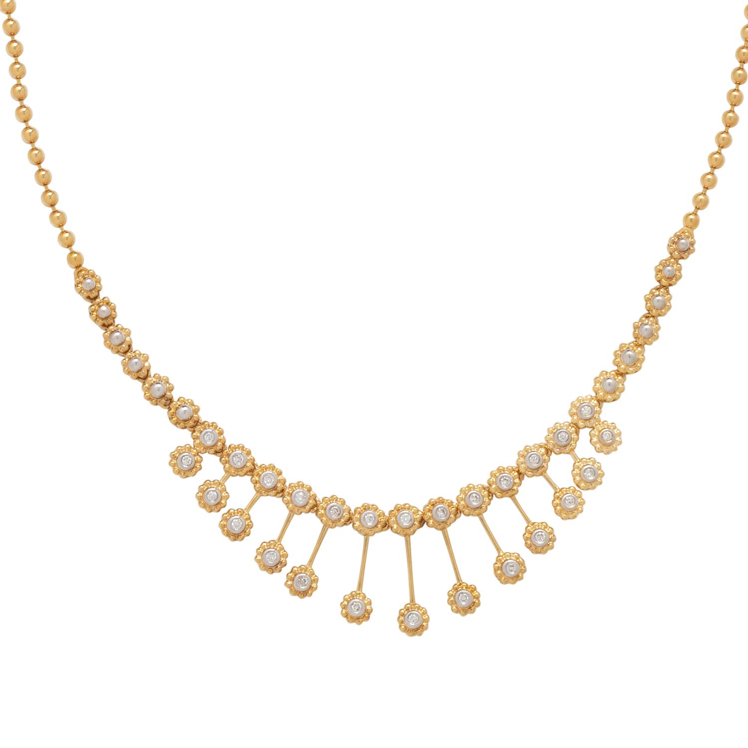 YELLOW GOLD AND DIAMOND FRINGE NECKLACE