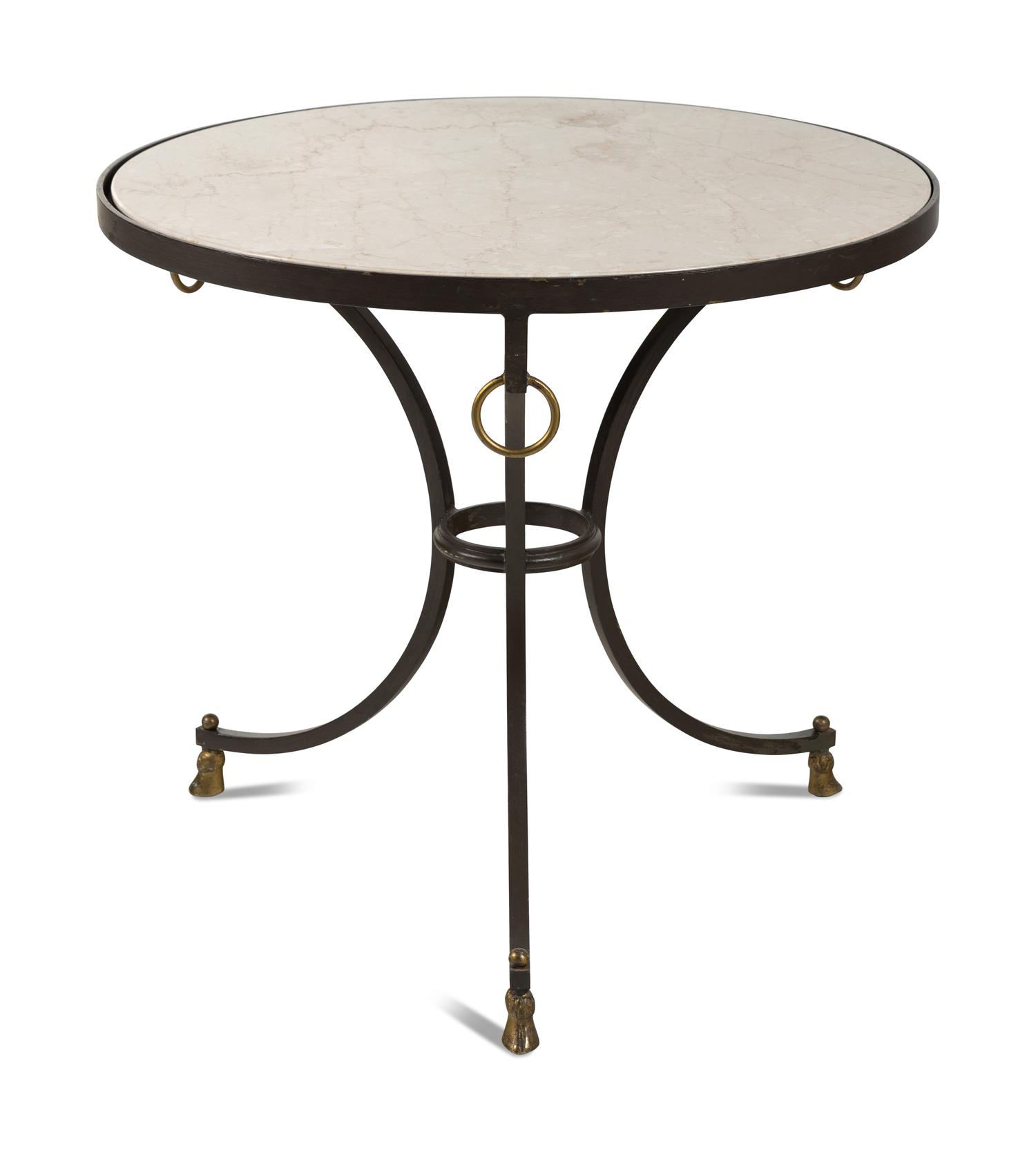 A Steel, Glass, and Marble Gueridon