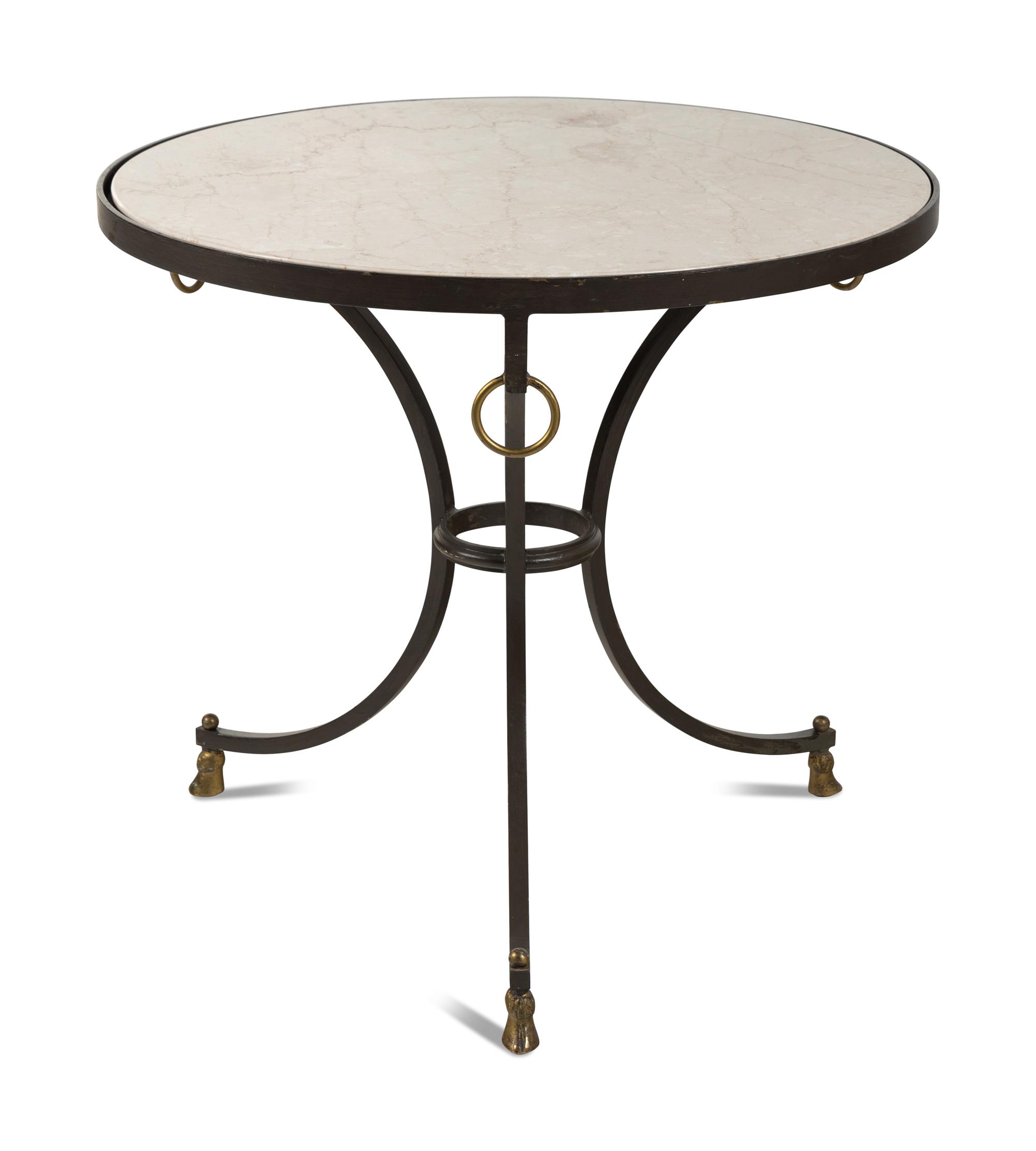 A Steel, Glass, and Marble Gueridon