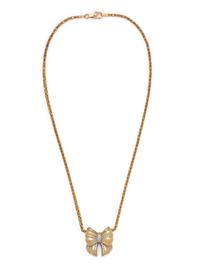 YELLOW GOLD AND DIAMOND BOW NECKLACE