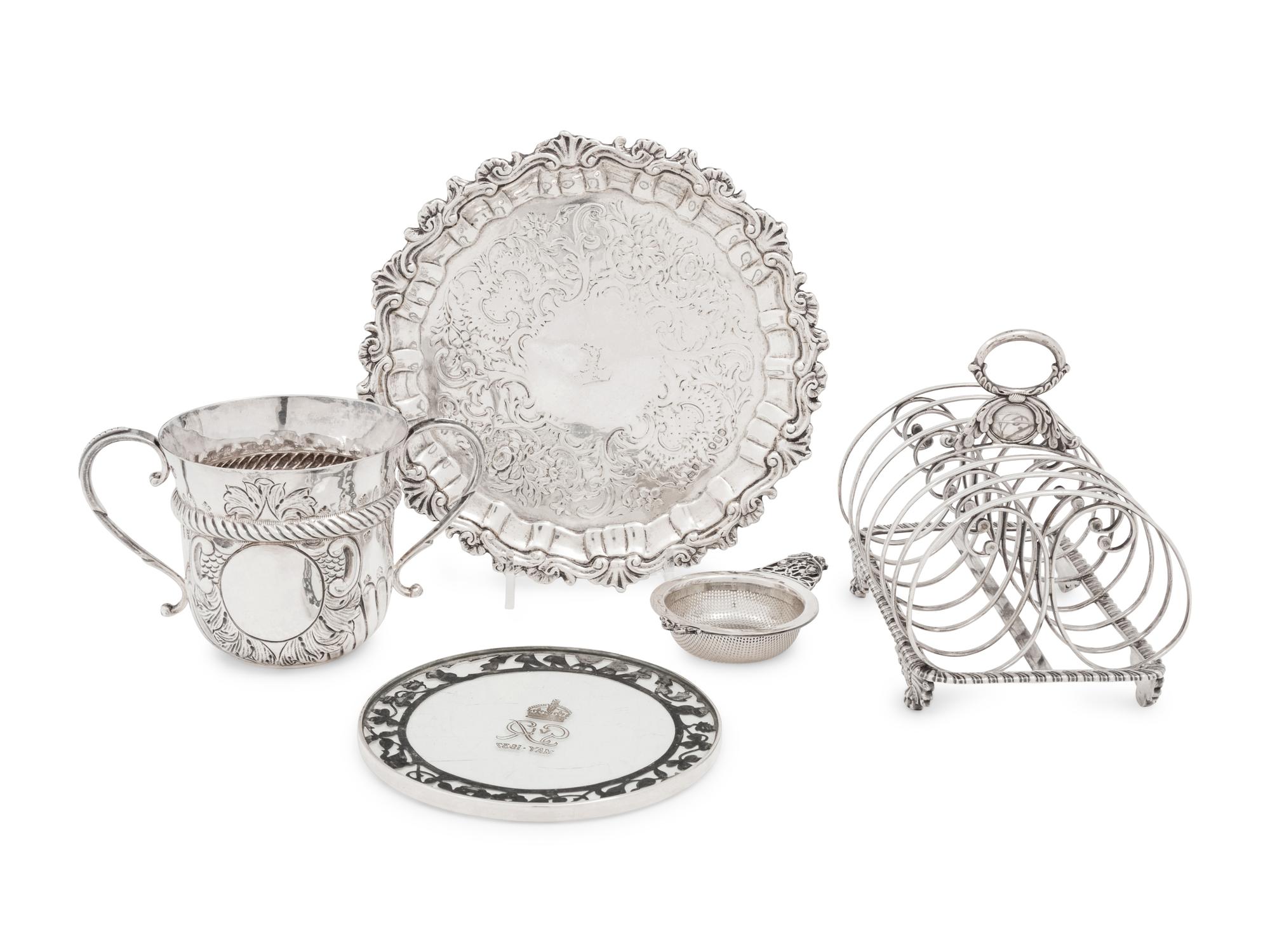 A Group of Five English Silver Articles