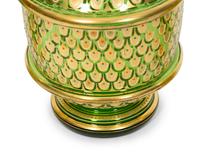 A Bohemian Enameled Glass Cocktail Set and Associated Ewer