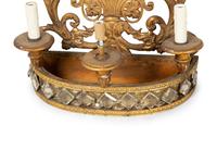 A Pair of Italian Gilt Metal and Glass Three-Light Sconces — Early 20th Century