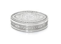 A George IV Snuff Box, James White, London, 1830, of oval form, the hinged lid centered by a rectangular monogrammed cartouche surround