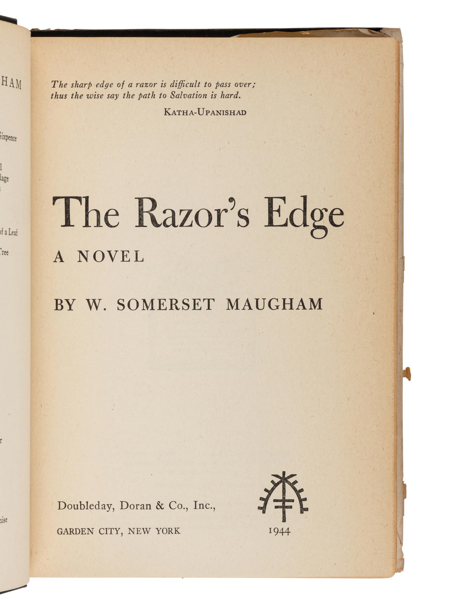 MAUGHAM, William Somerset (1874-1965). A Writer's Notebook . Melbourne, London & Toronto: William Heinemann Ltd., [1949].